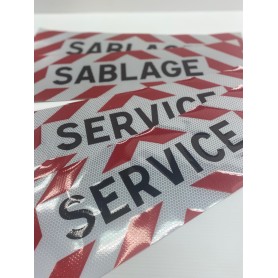 Plaque SERVICE rétro-réfléchissant ADR adhésive 500 x 150 mm classe 2(B)  - 1
