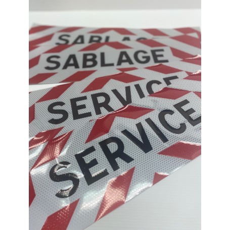 Plaque SERVICE rétro-réfléchissant ADR adhésive 500 x 150 mm classe 2(B)  - 1