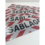 Plaque SERVICE rétro-réfléchissant ADR adhésive 500 x 150 mm classe 2(B)  - 2