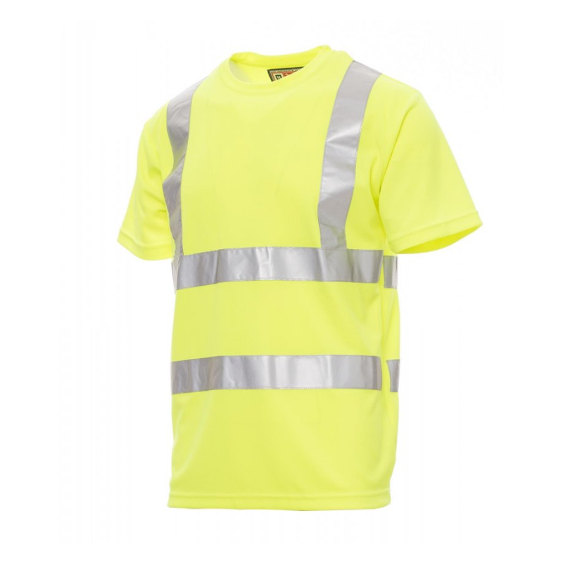 T-Shirt Homme avec bandes réfléchissantes Haute visibilité AVENUE Fluo  Taille S Couleur Jaune - Absigns SAS