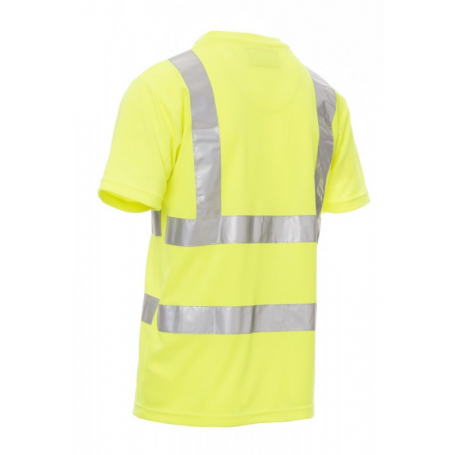 T-Shirt Homme avec bandes réfléchissantes Haute visibilité AVENUE Fluo  Taille S Couleur Jaune - Absigns SAS