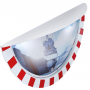 Miroirs industriel casquette - cadre rouge/blanc - vision Grand angle  - 1