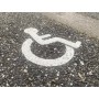 Logo picto PMR handicapé de marquage thermocollante préfabriqué marquage au sol - Lot de 2 pièces - 300 X 250 mm  - 5