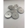 Catadioptre Rond Blanc à visser - Lot de 10 pièces - 1 trou central Diamètre 60 mm  - 15