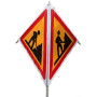 Tripode de signalisation 3 faces pliable AK5 & AK14 -  700 mm - Danger travaux  - 2