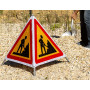 Tripode de signalisation 3 faces pliable AK5 & AK14 -  700 mm - Danger travaux  - 3